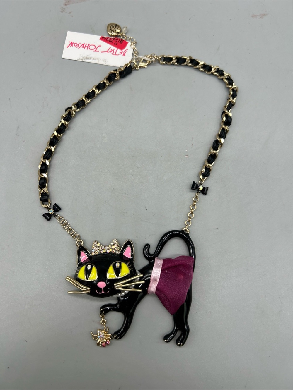 Betsey Johnson BLACK CAT STATEMENT NECKLACE